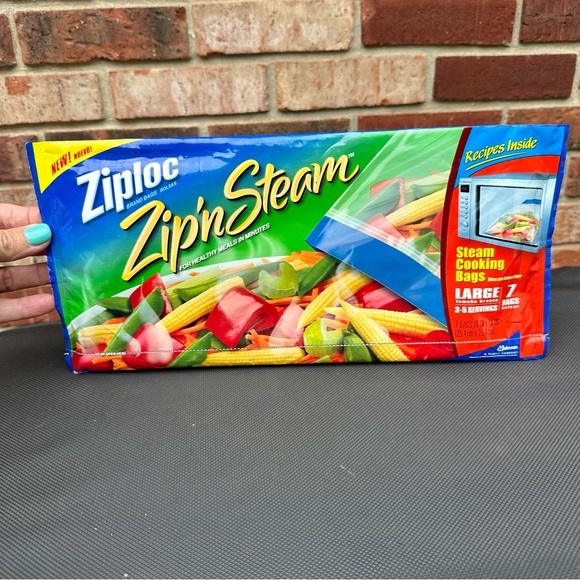 Ziploc Other - Ziploc Zip N Steam Microwave Steam Cooking Bags Large 7 Bags 10"x10" Sealed 2007